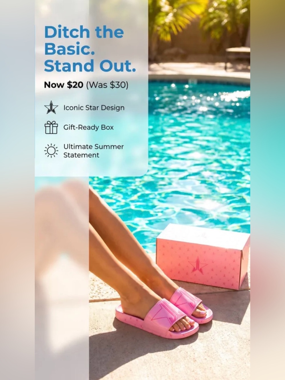 Jeffree Star Pink Star Pool Slides Unisex
